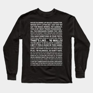 Deadpool Quotes Long Sleeve T-Shirt